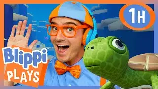 Can I Beat Bertle in an Underwater Race? 🐢 BEST OF BLIPPI PLAYS ROBLOX! 🤿 Gaming Videos for Kids