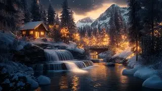 Wintertraum ❄️ Sanftes Klavier & Wasserfall 🎶 12h Schlafmusik 💤
