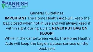 Home Health Aide Bag Technique