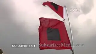 Stock Footage - Hurricane flags #3