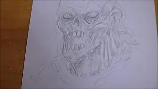 Drawing A Zombie Head In Pencil Timelapse