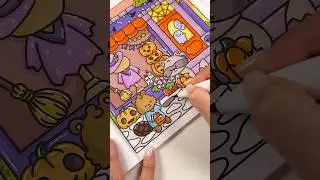 How I color the spooky shop page 🎃 - Spooky Times by Didi Plums #asmr #asmrcoloring #coloringbook