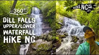Dill Falls Upper & Lower Hidden Waterfalls Hike NC 360 VR