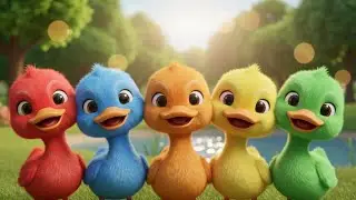 Six Dancing Ducks For Kids | Red Yellow Blue Green Purple Orange | Play & Giggles |