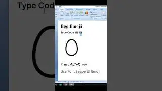 Egg Emoji in MS word #computerthecourse #msword #emoji #code #shorts #reels #ytshorts