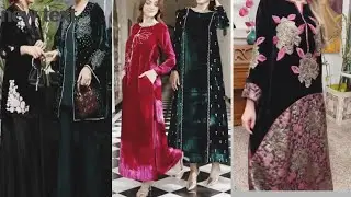 latest Beautiful velvet dress design2024/25 stylish velvet dress design/ simple velvet dress design