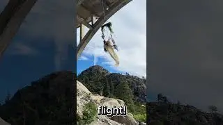 Epic Photo Shoot Day: Aerial Rigging from an 80' bridge in the mountains, with a flowered swing