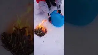 Great Trick for camping Fire in the snow