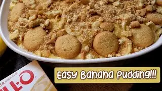 No-Bake Easy Banana Pudding Recipe! Quick & Easy to make! How to make banana pudding with jello mix