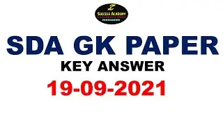 SDA Key Answers,GK PAPER 19-09-2021