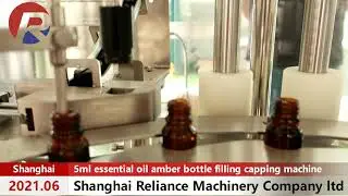 Servo control system 5ml essential oil amber bottle filling and capping machine - monoblock type