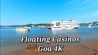 Goa 4K | Walking Tour Mandovi River Promenade  | India's Floating Casinos