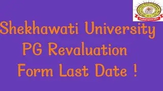 Shekhawati University PG Revaluation Form last date #pdusunews #shekhawatiuniversity_Revaluationform