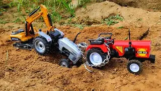 stuck 🤯 Mahindra pickup 🛻 got help from JCB3XD miniature || jojolittletoys