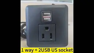 1 way + 2USB US socket square power strips custom Cabinet socket American bedside table Embedded