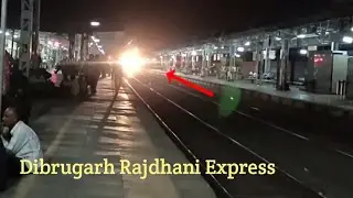 Dibrugarh Rajdhani Express Dangerous 😱Honking With High Speed || Dengerous Passing 😱