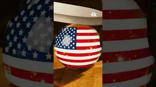 Knife vs USA Flag Glass Orb 🇺🇸✨ |Most Satisfying Cutting ASMRShorts#ai #asmr #asmrsound #satisfying