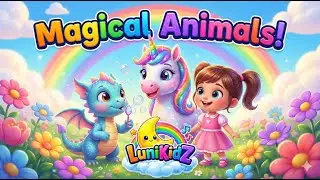 Magical Animals | Unicorn & Dragon | @LuniKidZ Kids Songs