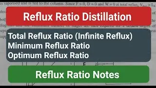 Reflux Ratio Distillation |Total Reflux Ratio, Minimum Reflux Ratio & Optimum Reflux Ratio