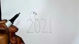 Love Birds Easy Drawing | Numbers Drawing 2021.