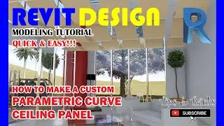 RD032. How to make a Custom Parametric Curve Ceiling Panel in Revit. Acoustic Ceiling in Revit.
