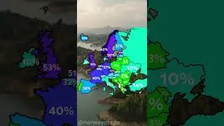 Percentage of irreligious people in Europe