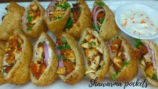 Chicken Shawarma Pockets 😋 || Easy & Instant Chicken Snack Recipes💯