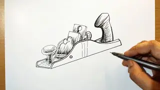 Hand Planer drawing || how to draw hand planer || carpenter tools drawing || wood planer drawing