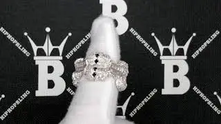 Skull & Bones Baguette Iced Out Eternity Hip Hop Ring | Bling Bling Jewelry