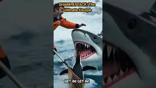 SHARK ATTACK: The Ultimate Escape! ​#Shorts #SharkAttack #PenguinRescue #NatureIsMetal #aivideo