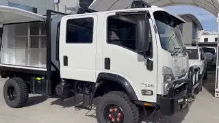 Dunn & Watson Custom white canopy fitout in Isuzu NPR 4X4 Truck