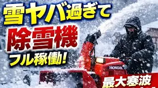 【東北最大寒波】雪ヤバ過ぎて…ホンダ除雪機フル稼働！黙々除雪します
