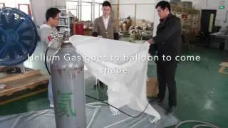 How to inflate an advertising balloon with helium cylinder by yourself
