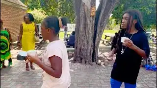 Kids trying Goat Patty at Devon House in Kingston JAMAICA 🇯🇲