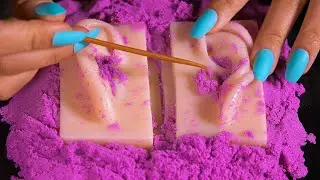 ASMR Для тех, кому нужны захватывающие звуки - копание в ушах LV.100 (кинетический песок, субтитры)