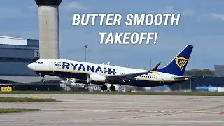 Butter Smooth Takeoff | Ryanair 737 MAX 8 Departing Manchester Airport