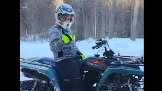 Yamaha Big Bear 350 blazing Snow trails