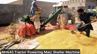 Maize Sheller Machine Working With New Holland 640 Tractor