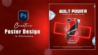 Energy Drink Poster Design in Photoshop | Creative Graphic Design Tutorial for Beginners | Pixel Dot