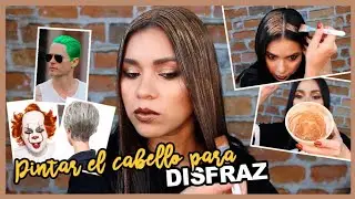 CÓMO PINTARSE EL CABELLO POR UN DÍA PARA DISFRAZ / FÁCIL Y BARATO #HALLOWEEN | Karla Burelo :)