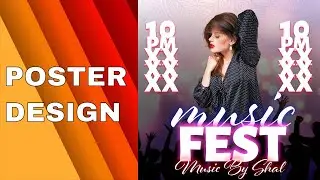 music fest poster in photoshop for beginner   Photoshop lesson to create poster