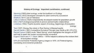 Chapter 1 Shelfords Law of Tolerance Added Notes for Ecology history