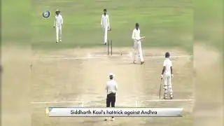 Siddharth Kaul  Hat-trick against Andhra