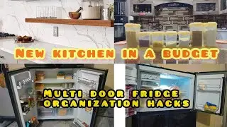 New kitchen in a budget|multi door fridge organization hacks|tips&hack
