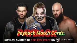 WWE PAYBACK MATCH CARDS 2020