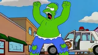 The simpsons S13E18 hulk homer scene