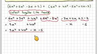 The addition of two polynomials