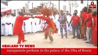Masquerade is performing at  Oba Ewuare ll, CFR. palace in Benin City