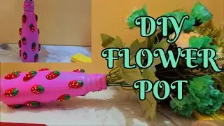 DIY Flower pot 🦋😝 with glass jar 🫙 /  decision  of flower 🌹 pot #diy #handmadecraft #panting 