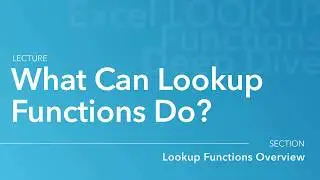 LOOKUP FUNCTIONS in Excel - What Can Lookup Functions Do?